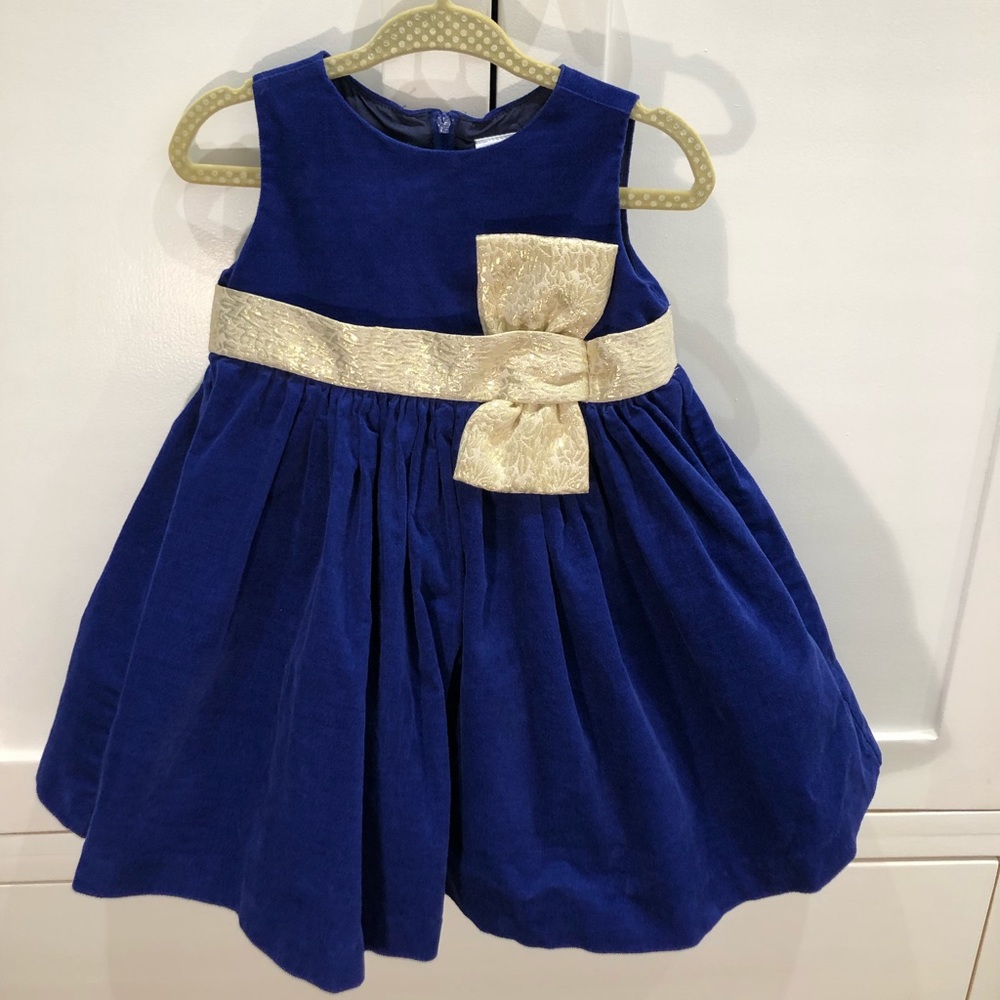 Stunning blue velvet/gold Holiday Dress